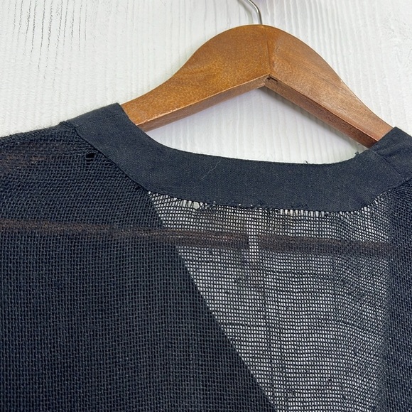 Free People - Black Button Down Long Sleeve Long Lightweight Sweater Duster XS - Picture 14 of 14